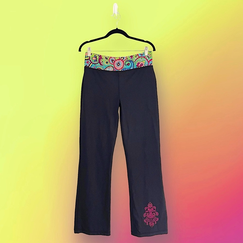 Disney Parks Mickey Mouse Paisley Workout Flare Yoga Pants